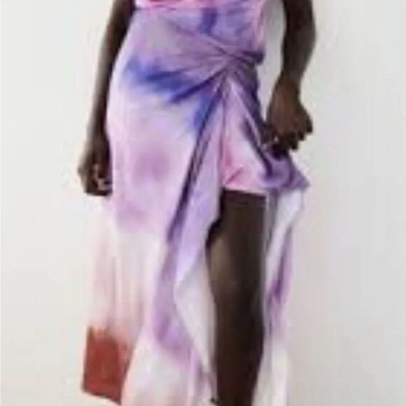 Zara Multi Color thin strap dress Asymmetrical hem line - Picture 5 of 10